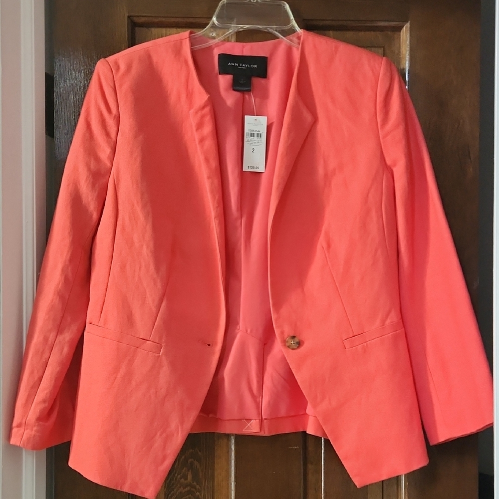 Ann Taylor Orange Blazer Modern Minimalist Design